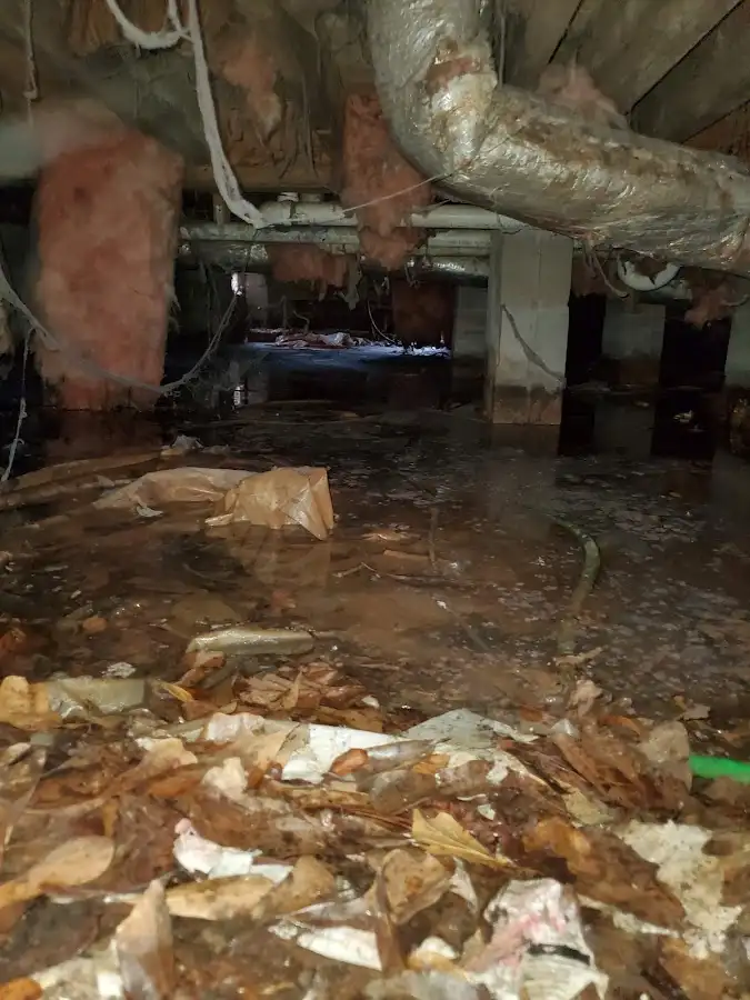Crawl space flood assessment for Commercial Water Damage Restoration in Laurel Hill