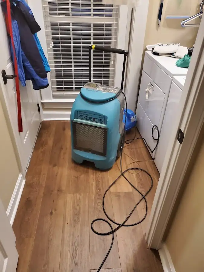 Commercial dehumidifier deployed for Flood Damage Cleanup in Laurel Hill